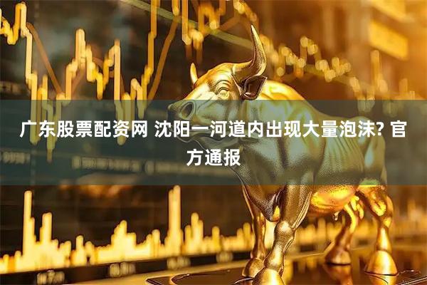 广东股票配资网 沈阳一河道内出现大量泡沫? 官方通报